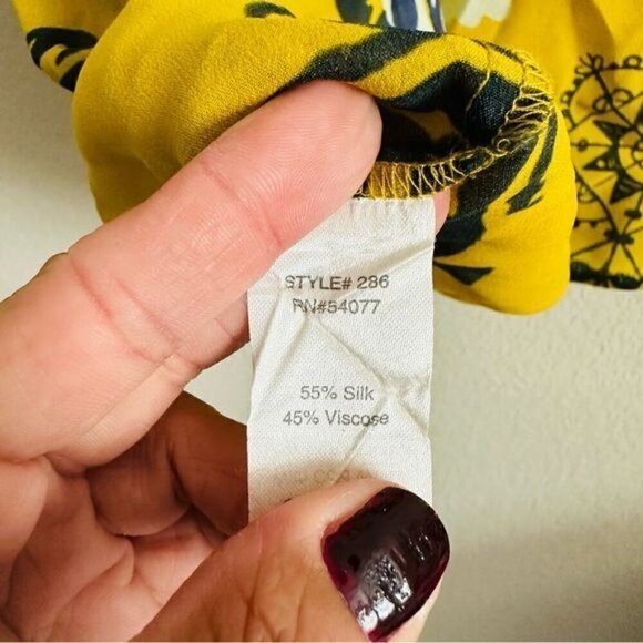 CAbi Style #286 Silk Blend Bali Floral Tank Top Women Small - Picture 9 of 10